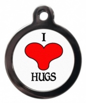 I Love Hugs Cat ID Tag